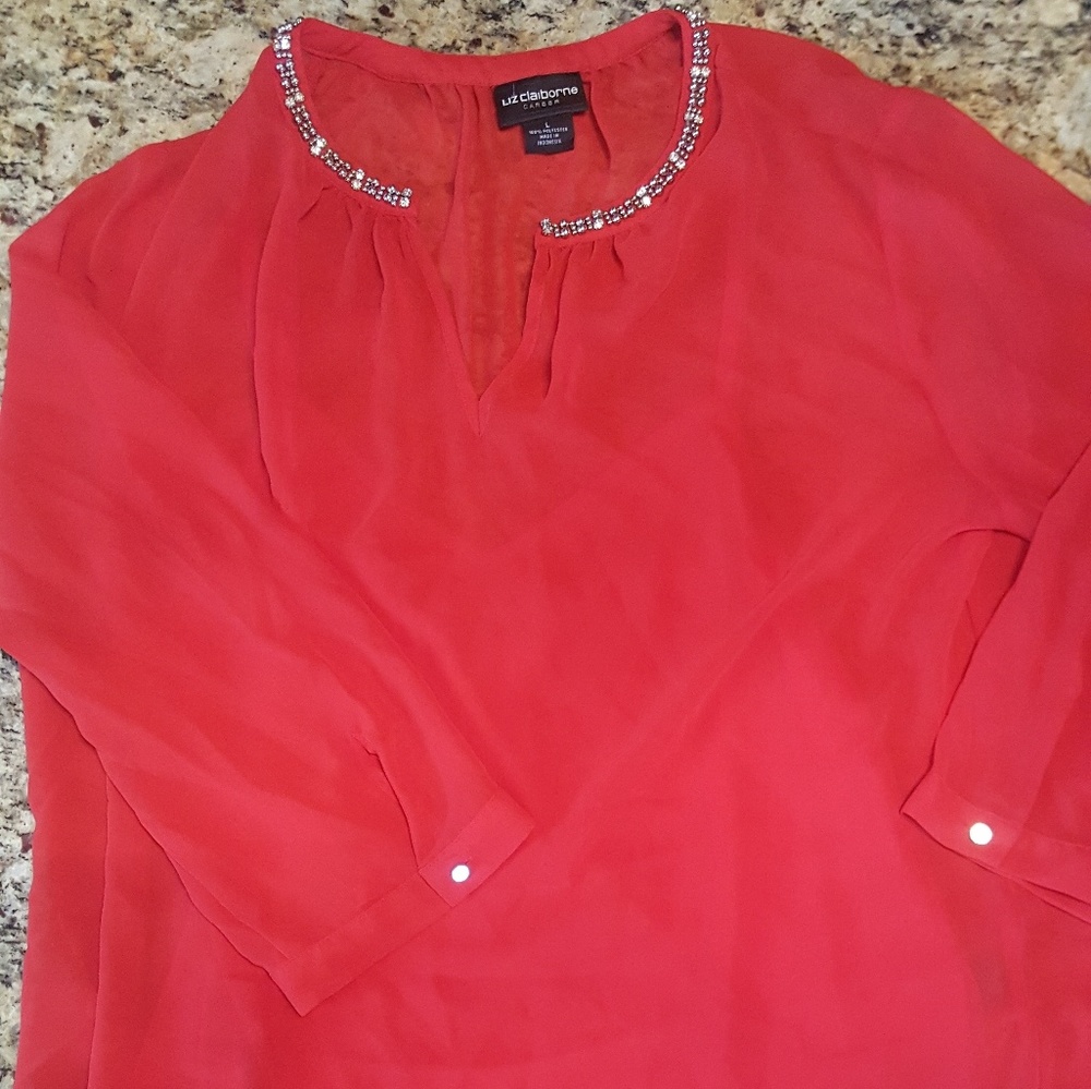 Dressy blouse sheer fabric with under tank